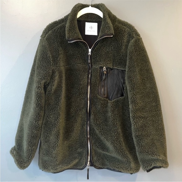 Anine Bing Ryder Jacket, Olive Green, Large, $375 - Picture 7 of 7